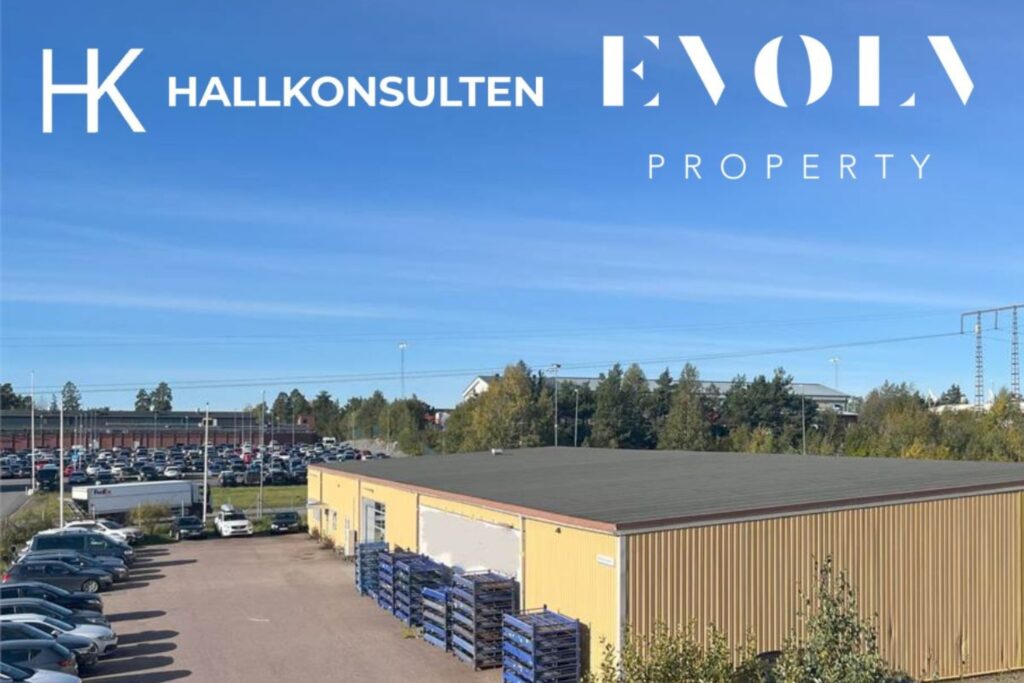 Visualisering av EVOLV:s utbyggda industrilokal – arkitektritad lösning för framtida kapacitet.