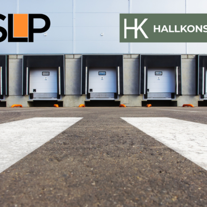Visualisering av ny logistikhall för SLP i Oxelösund – Hallkonsulten ansvarar för bygglov och planlösning.