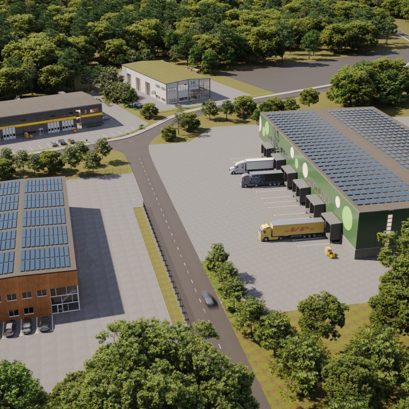 Visualisering av industrihall och industribyggnader – planeringsskede med Hallkonsulten.