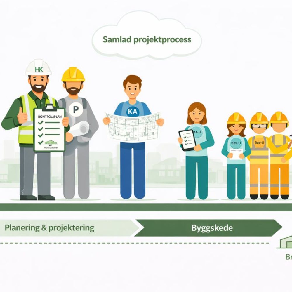Arbetsprocess för entreprenadbesiktning hos certifierad entreprenadbesiktningsman.