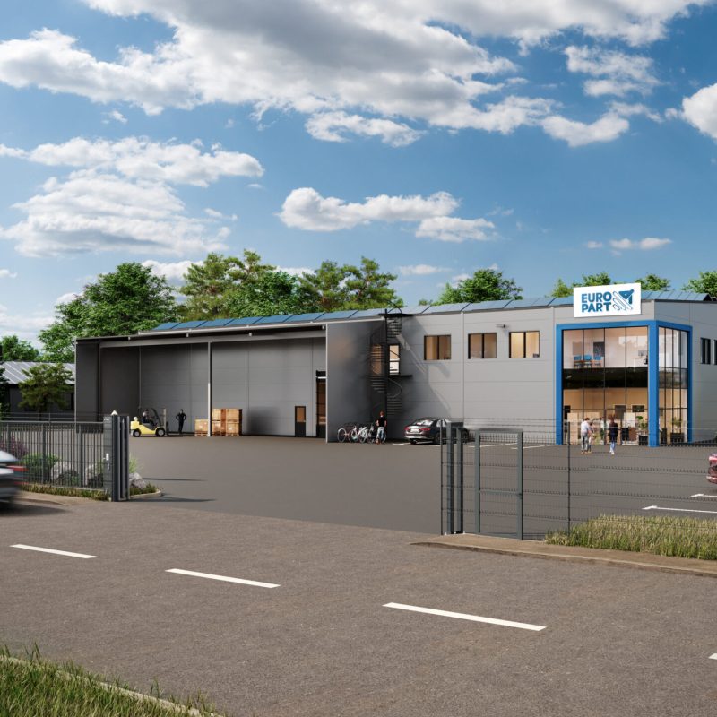 arkitektritning lagerlokal Europart Pangir